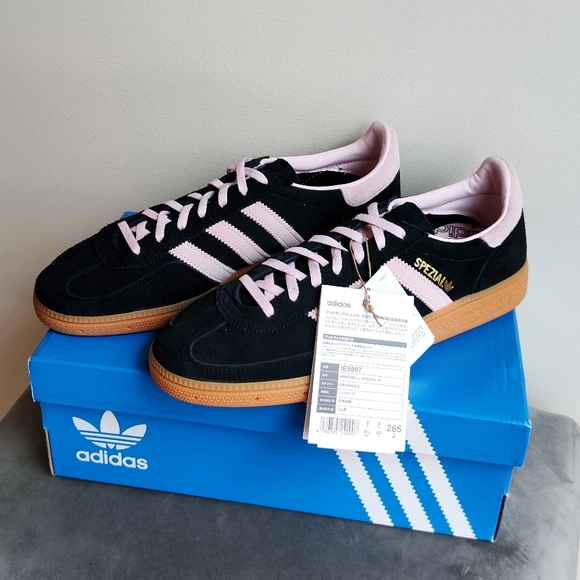 adidas gazelle silver green womens adidas Handball Spezial Core Black Clear Pink Gum (W) main image 1